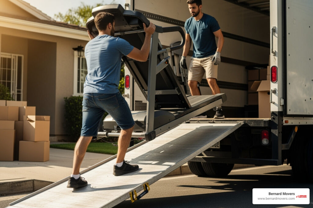 Moving workout equipment